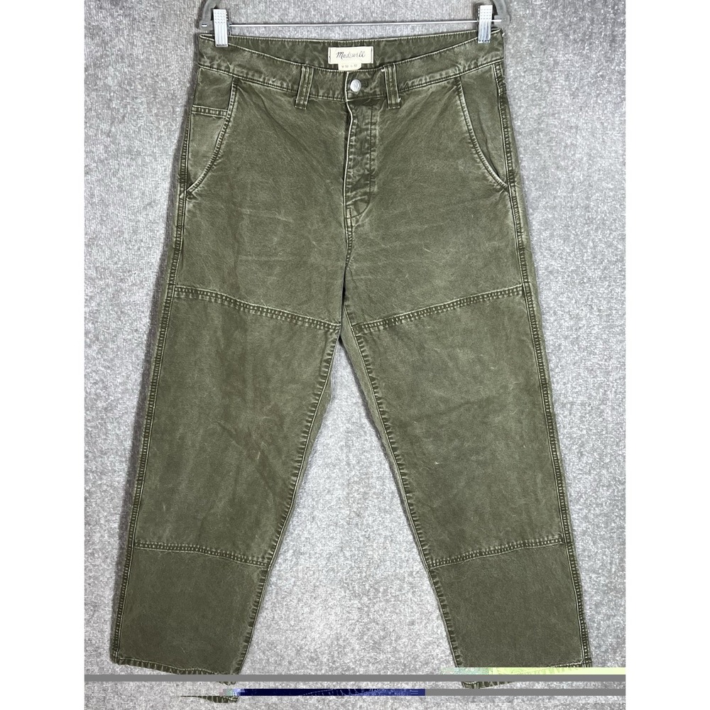 Madewell Canvas Utility Pants Mens Size 32x32 Green Cotton Button Fly 5 Pocket